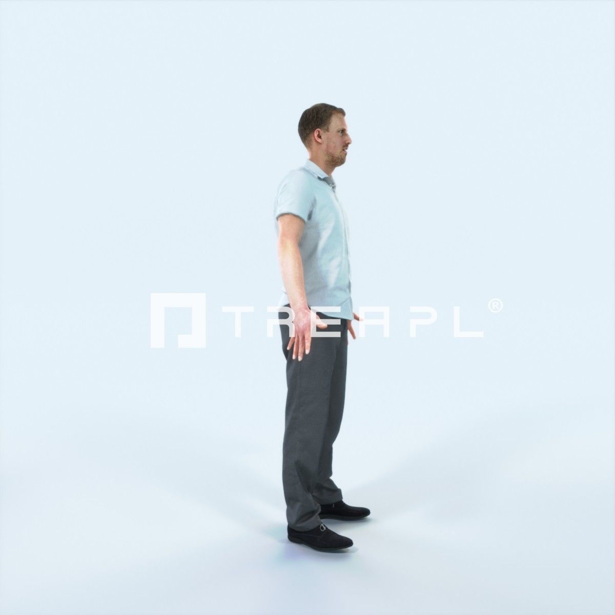 Mistery D Animated Rigged Casual Man Low-poly 3D model_2