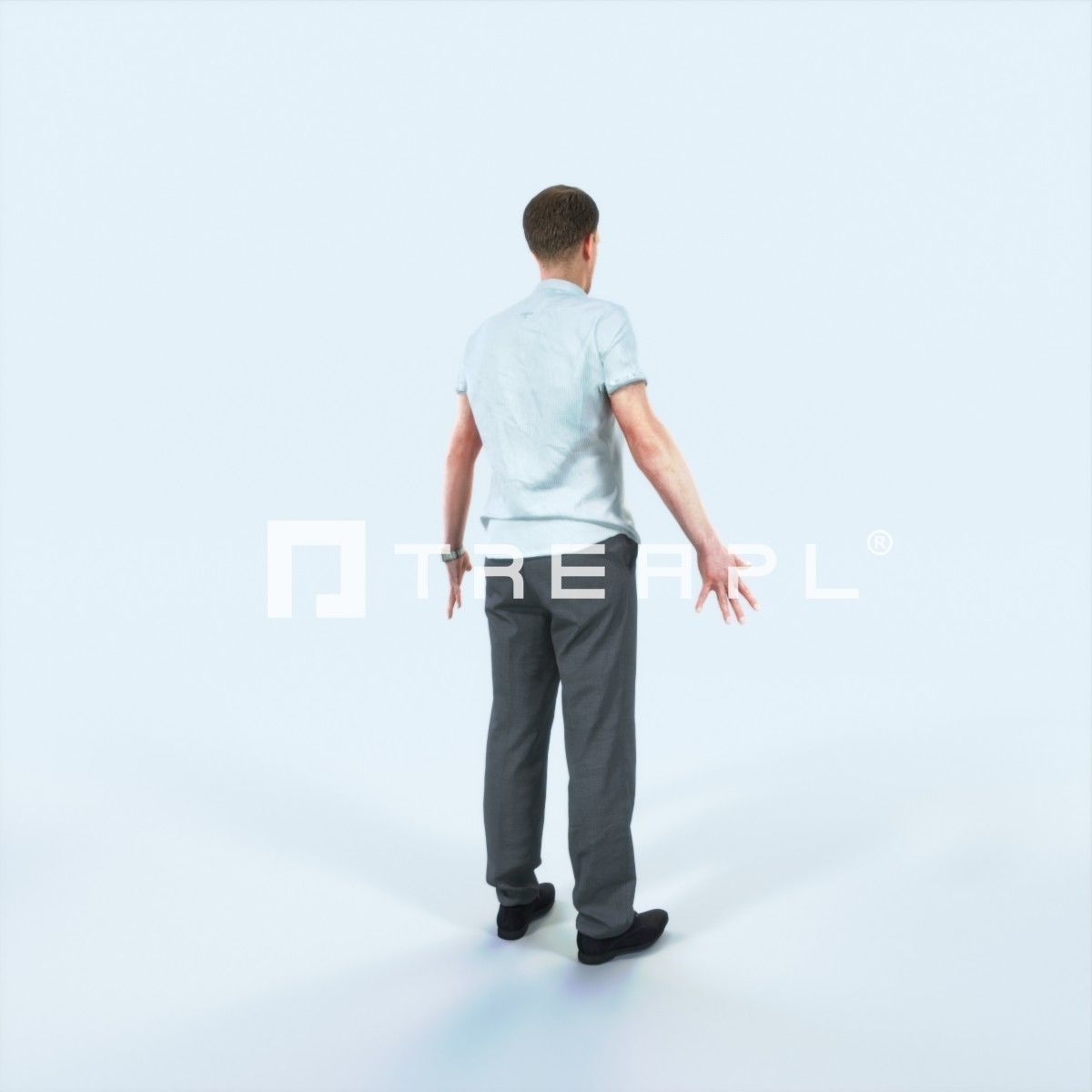 Mistery D Animated Rigged Casual Man Low-poly 3D model_3