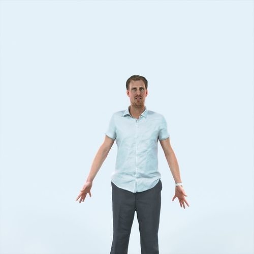 Mistery D Animated Rigged Casual Man Low-poly 3D model