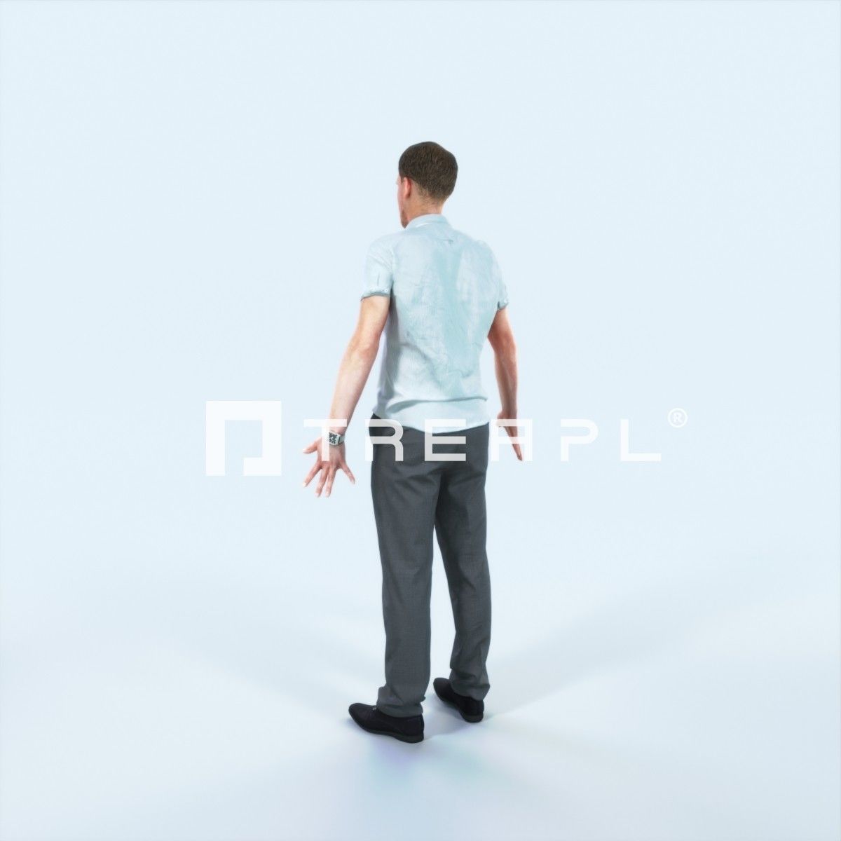 Mistery D Animated Rigged Casual Man Low-poly 3D model_4