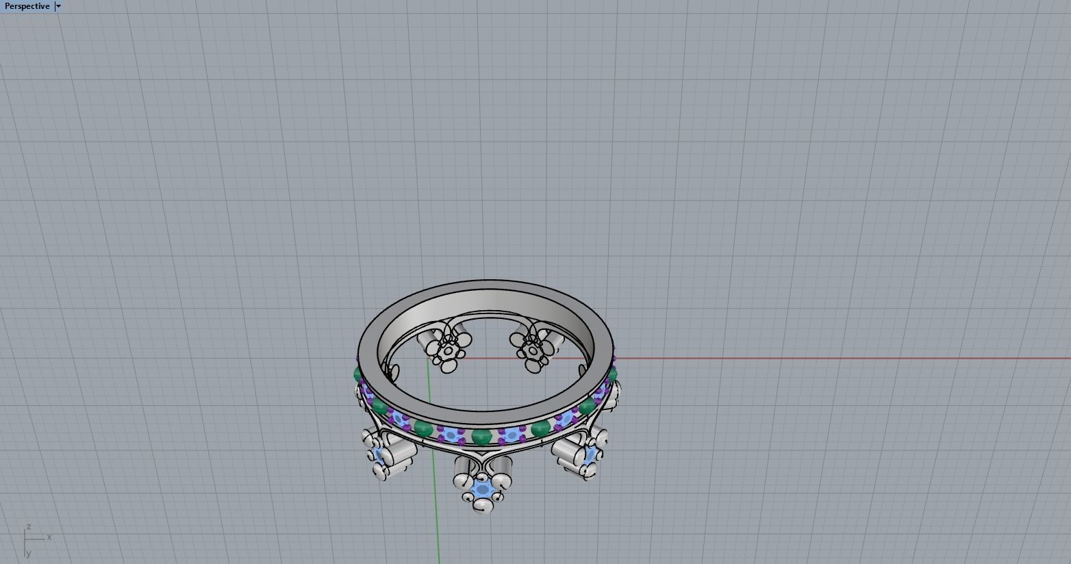 Crown ring size 8 US model 375 3D print model_11