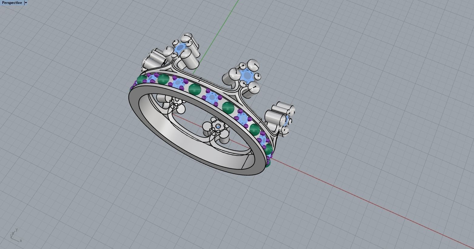 Crown ring size 8 US model 375 3D print model_9