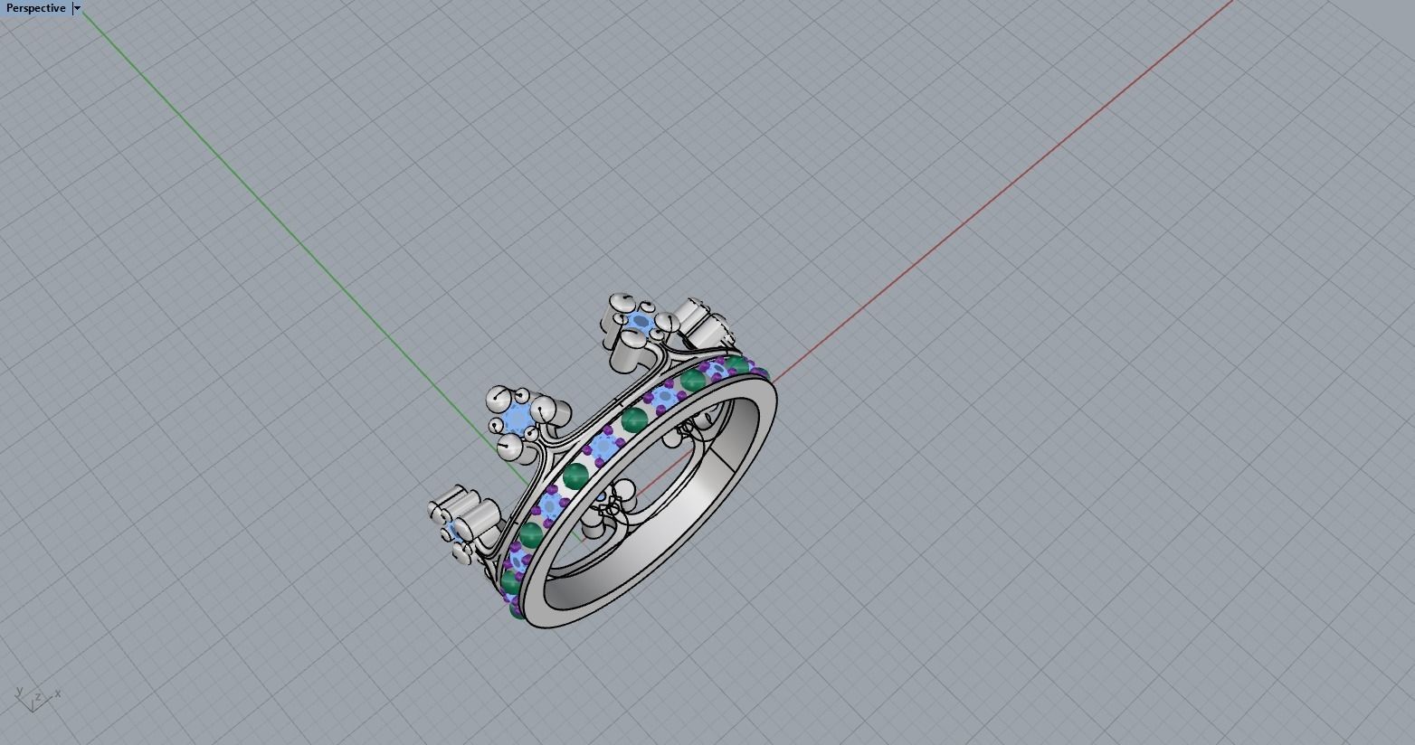 Crown ring size 8 US model 375 3D print model_10