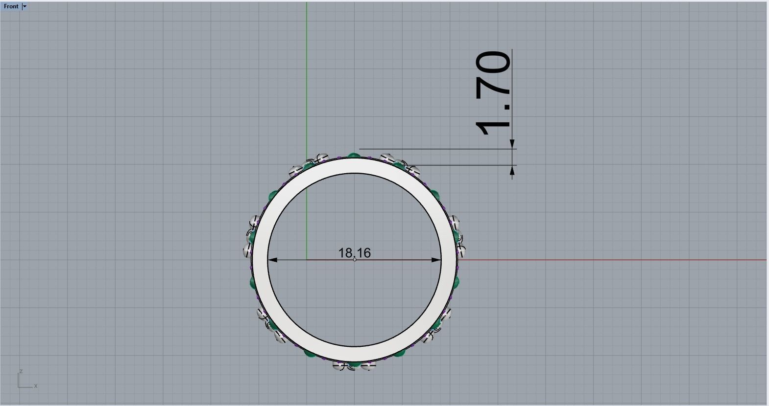 Crown ring size 8 US model 375 3D print model_7