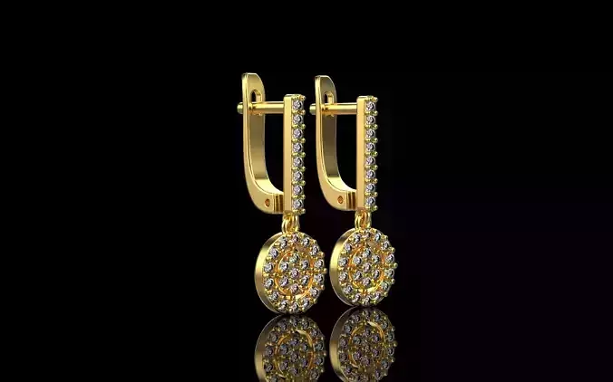 Round earring model 493 3D print model