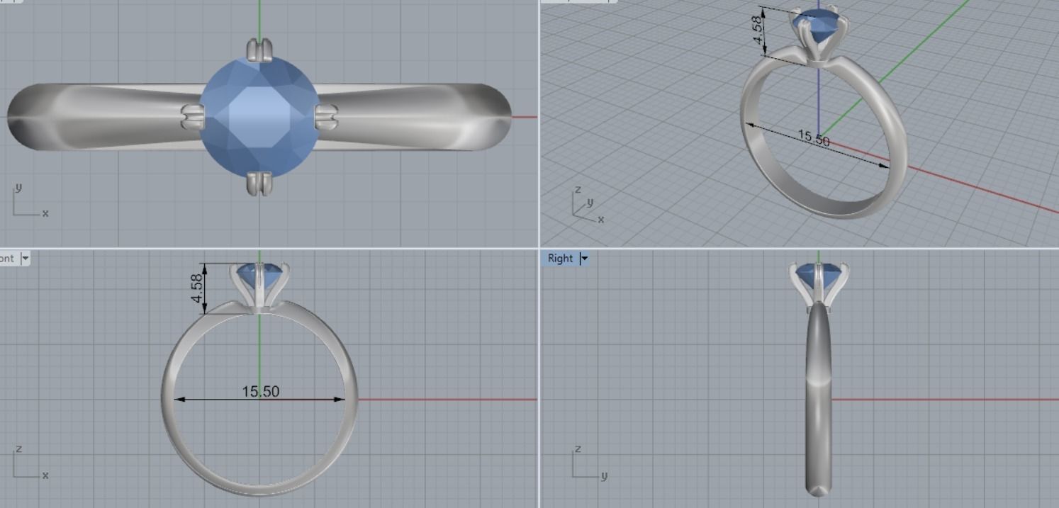 Engagement rings 3D print model_4