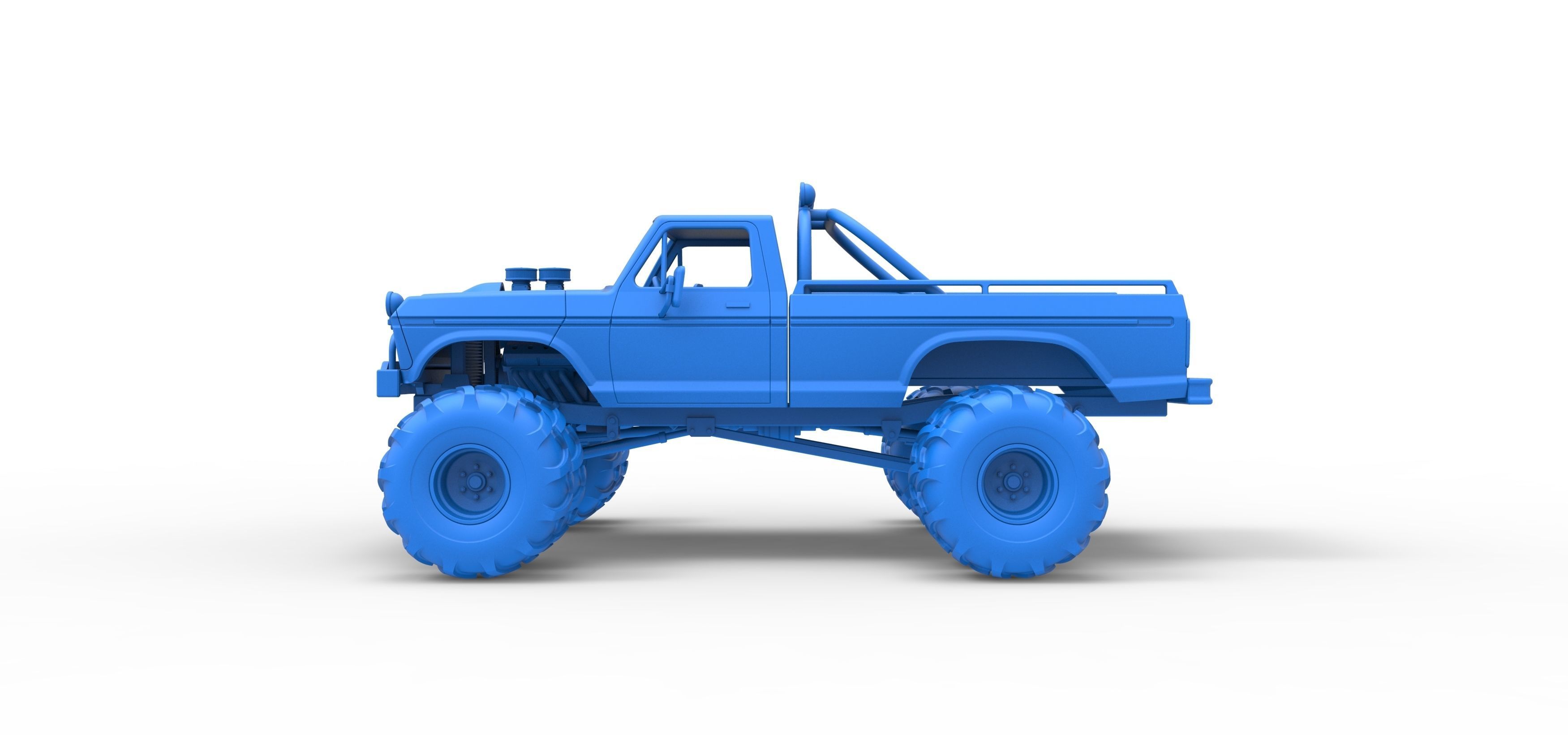 Vintage Monster Truck with double wheels Scale 1 to 25 3D print model_26