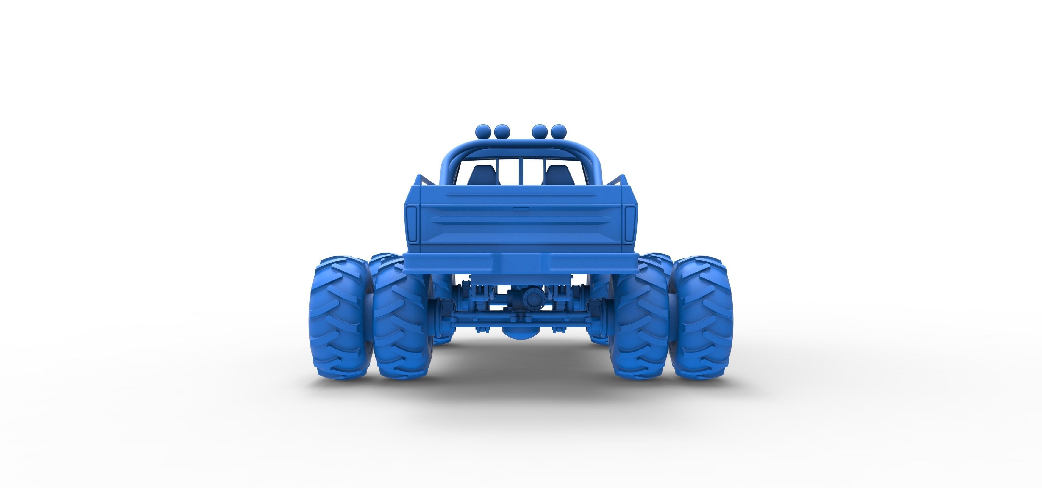 Vintage Monster Truck with double wheels Scale 1 to 25 3D print model_33