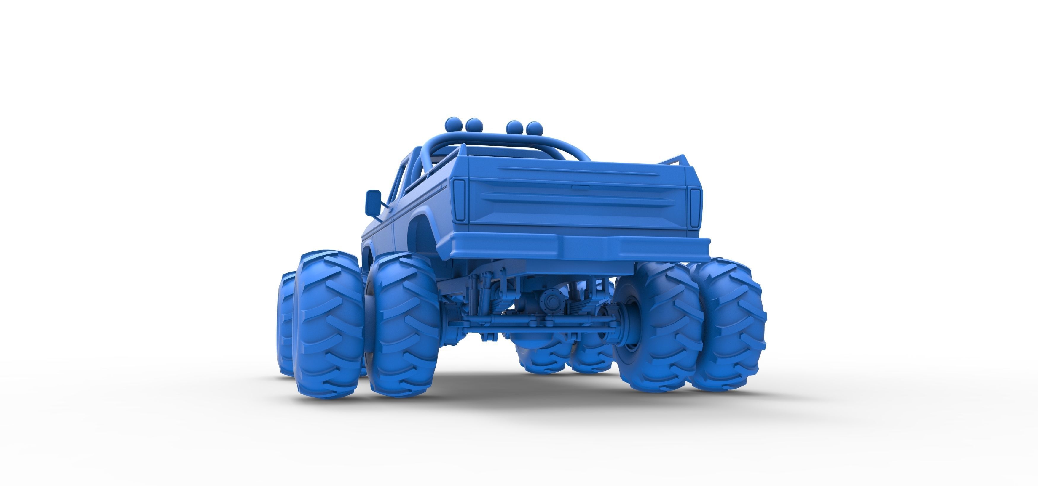 Vintage Monster Truck with double wheels Scale 1 to 25 3D print model_32