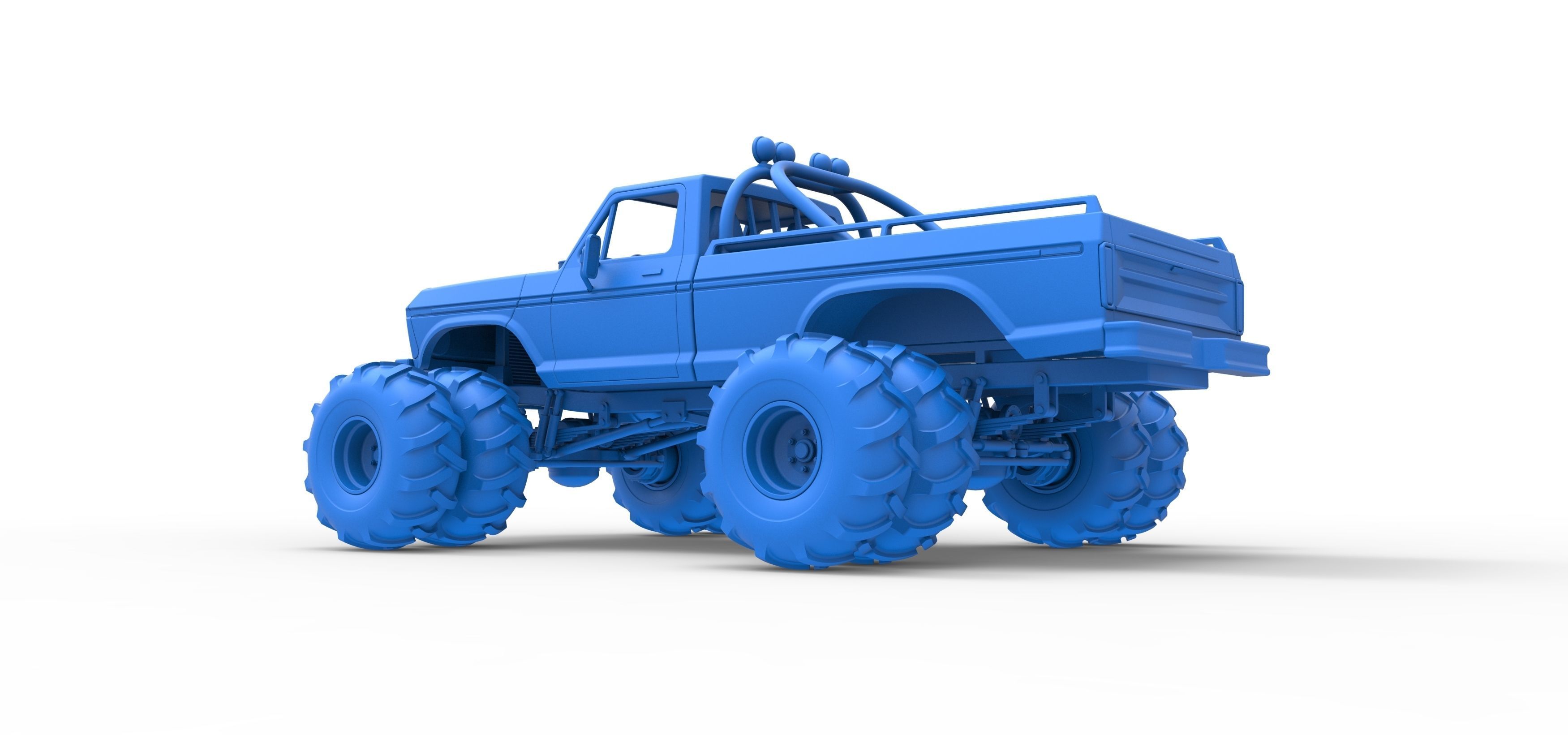 Vintage Monster Truck with double wheels Scale 1 to 25 3D print model_30
