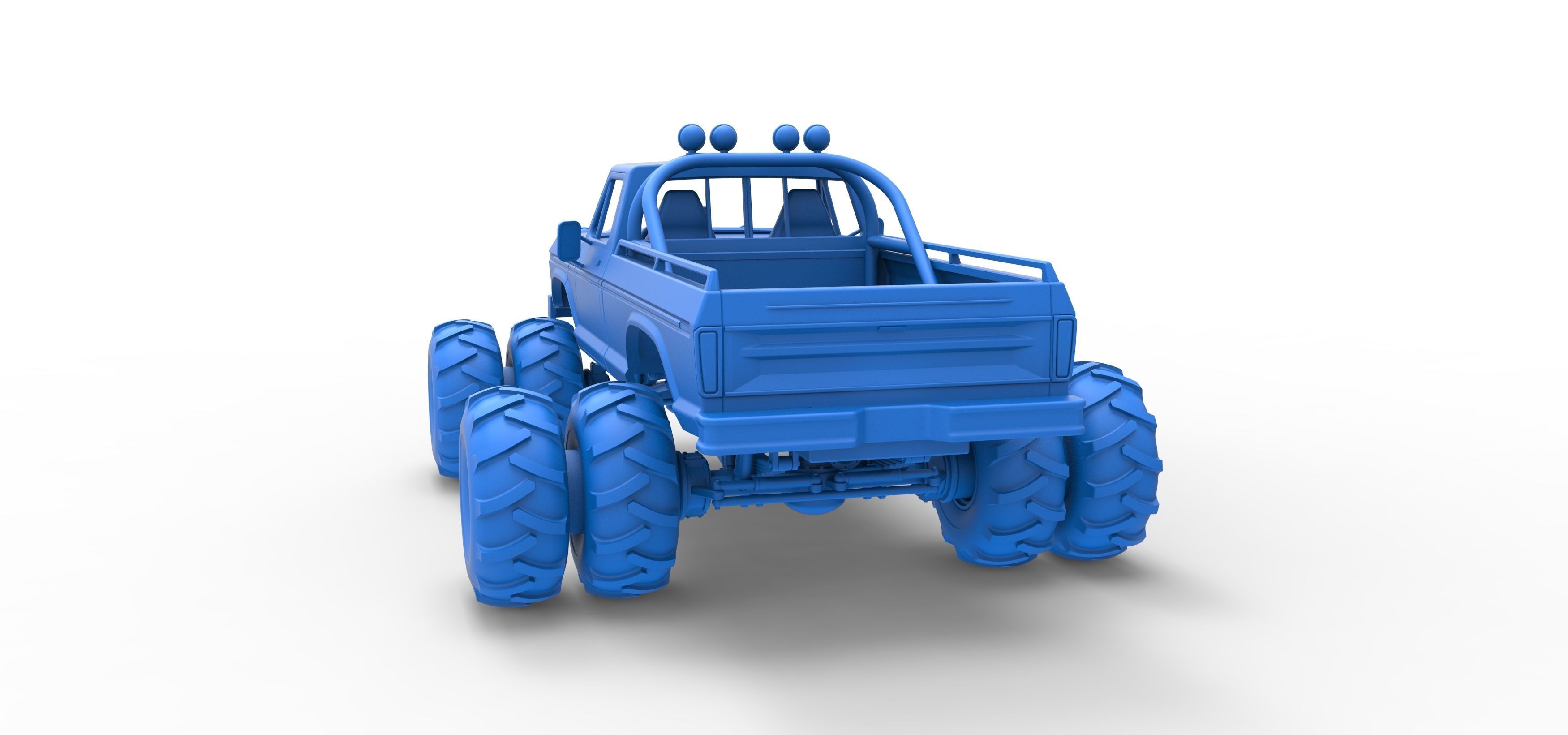 Vintage Monster Truck with double wheels Scale 1 to 25 3D print model_31