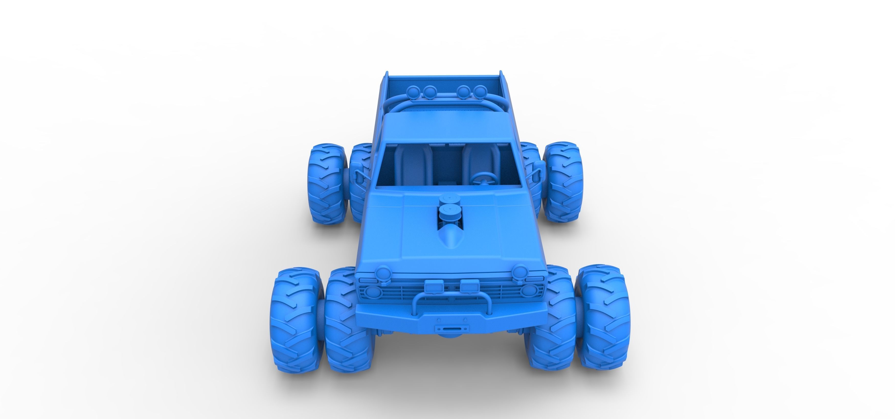 Vintage Monster Truck with double wheels Scale 1 to 25 3D print model_25