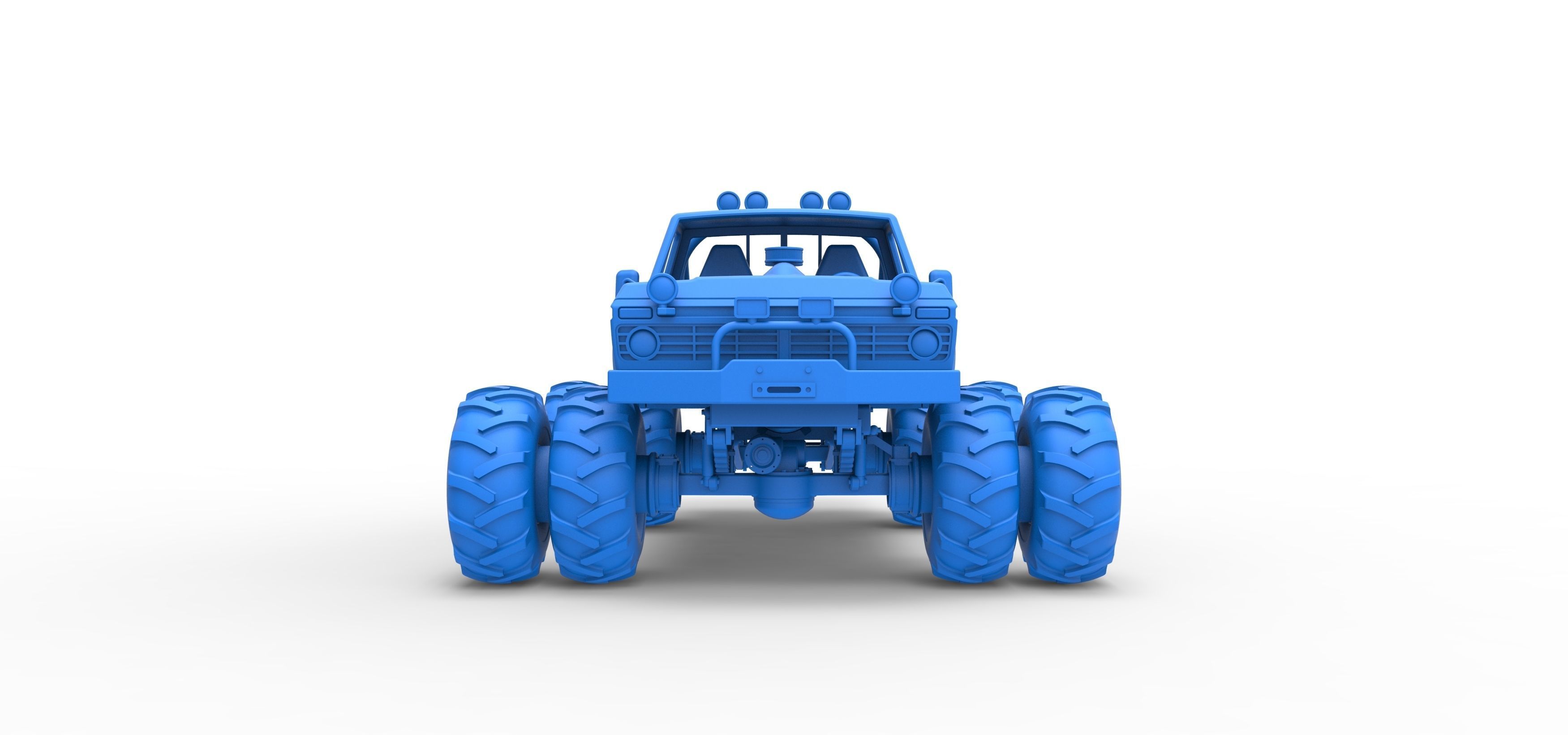 Vintage Monster Truck with double wheels Scale 1 to 25 3D print model_24