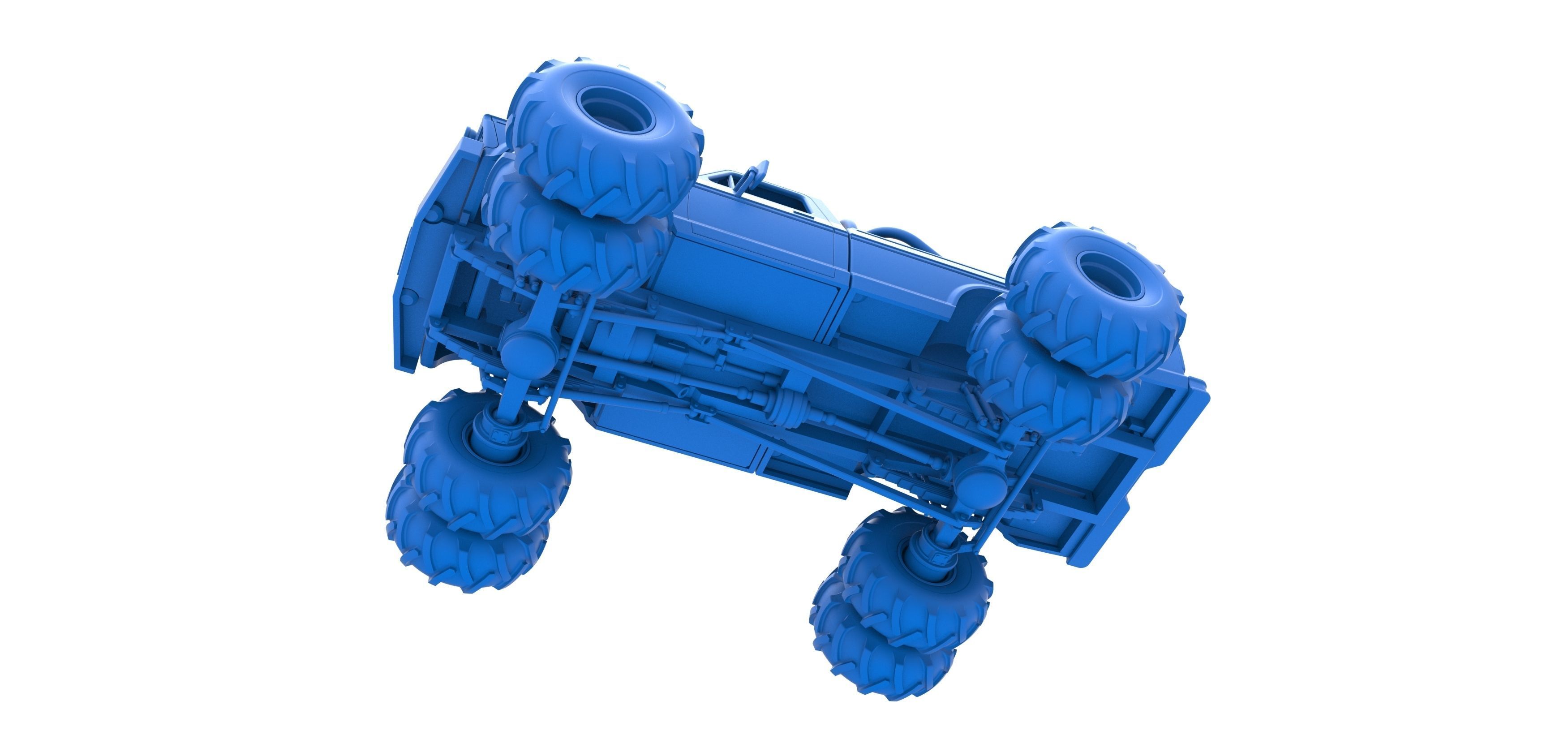 Vintage Monster Truck with double wheels Scale 1 to 25 3D print model_20
