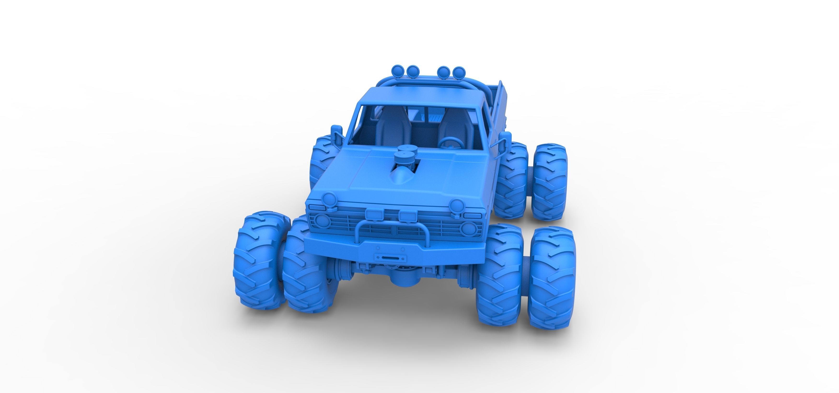 Vintage Monster Truck with double wheels Scale 1 to 25 3D print model_22