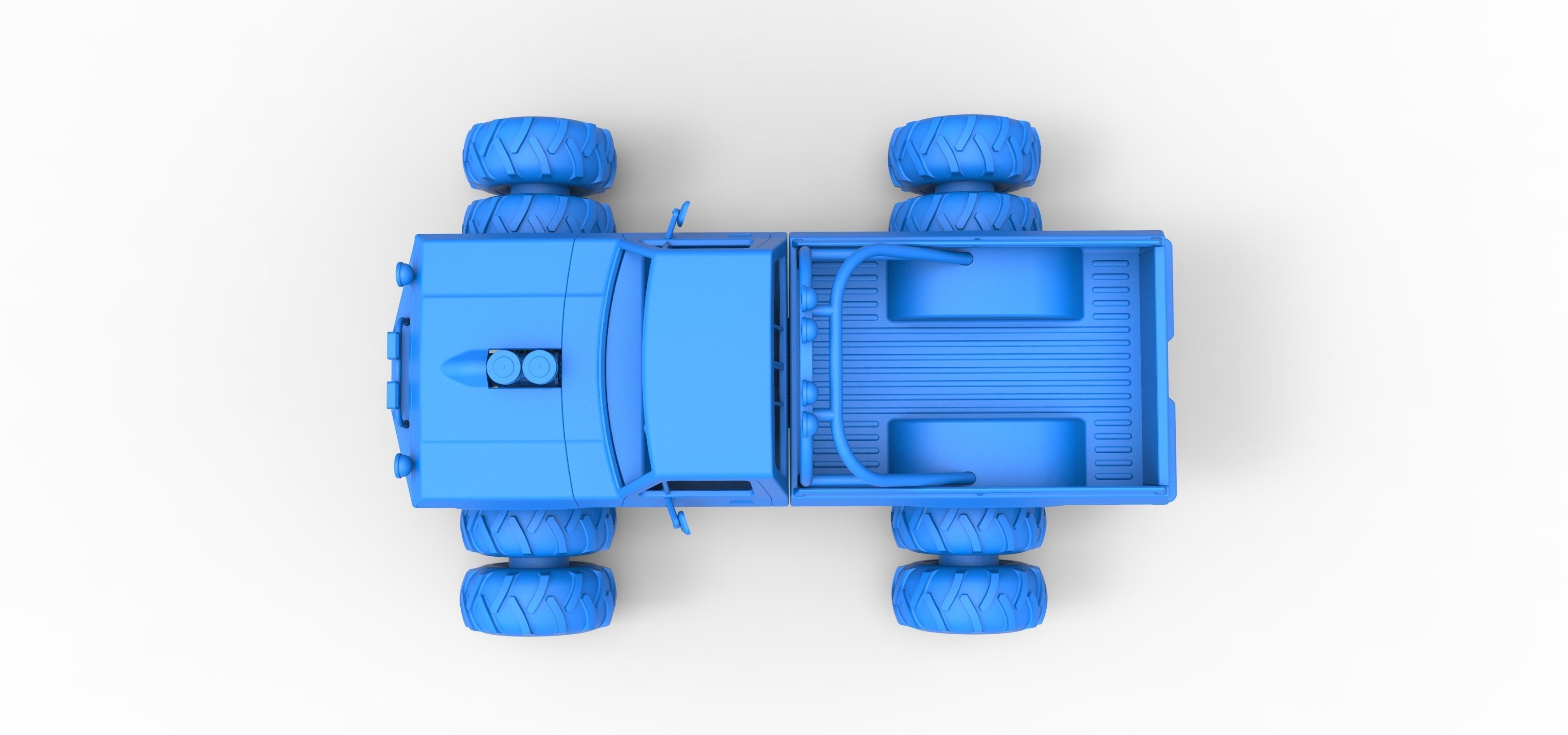 Vintage Monster Truck with double wheels Scale 1 to 25 3D print model_28