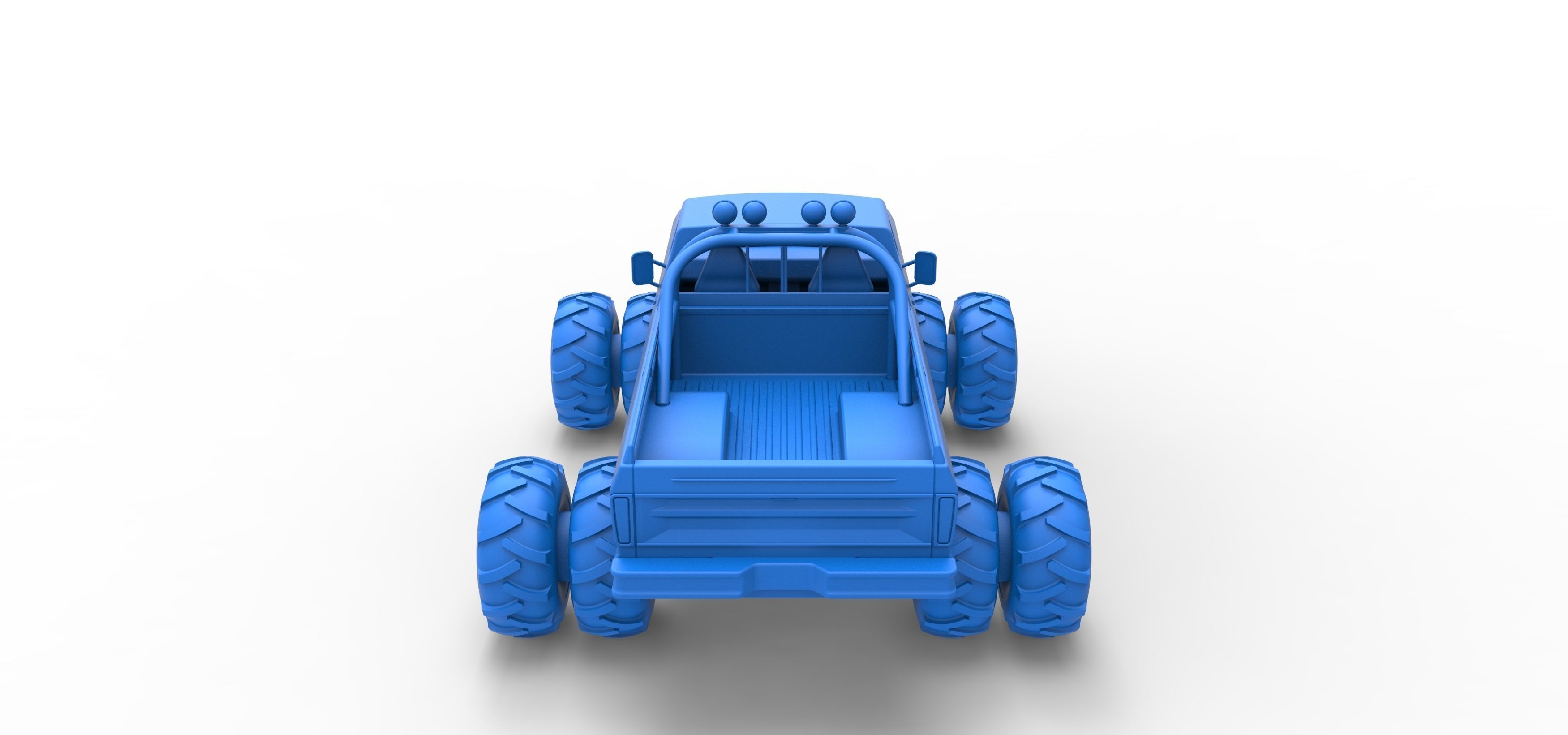 Vintage Monster Truck with double wheels Scale 1 to 25 3D print model_34