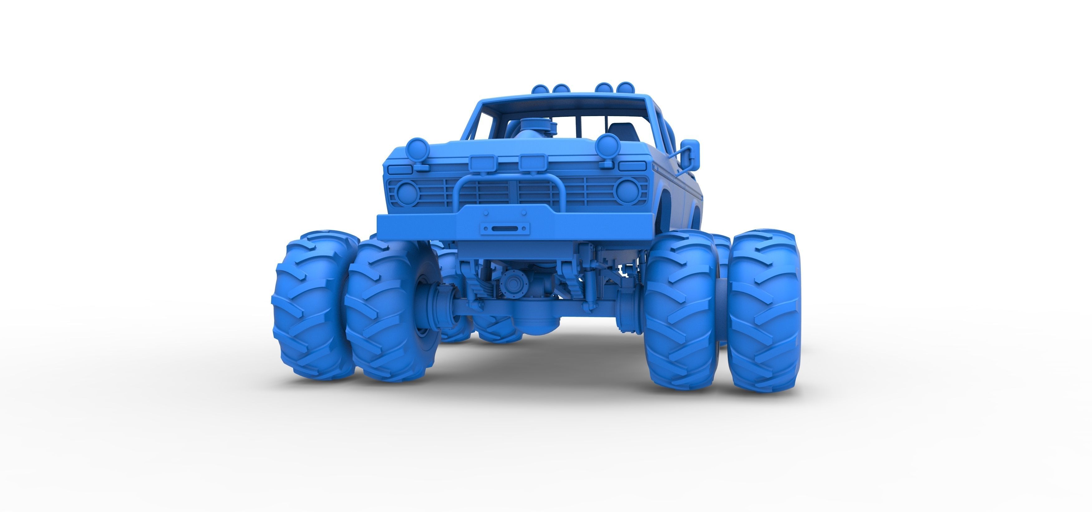 Vintage Monster Truck with double wheels Scale 1 to 25 3D print model_23