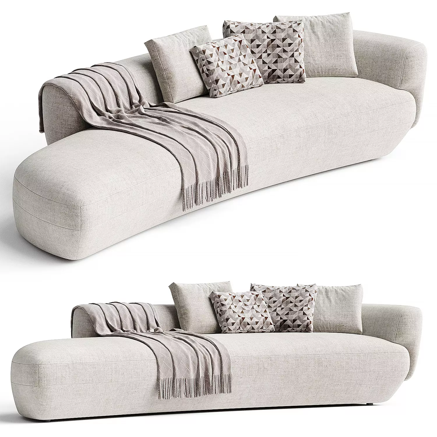 CONFIDENT Curved sofa By Vibieffe 3d model 3D model