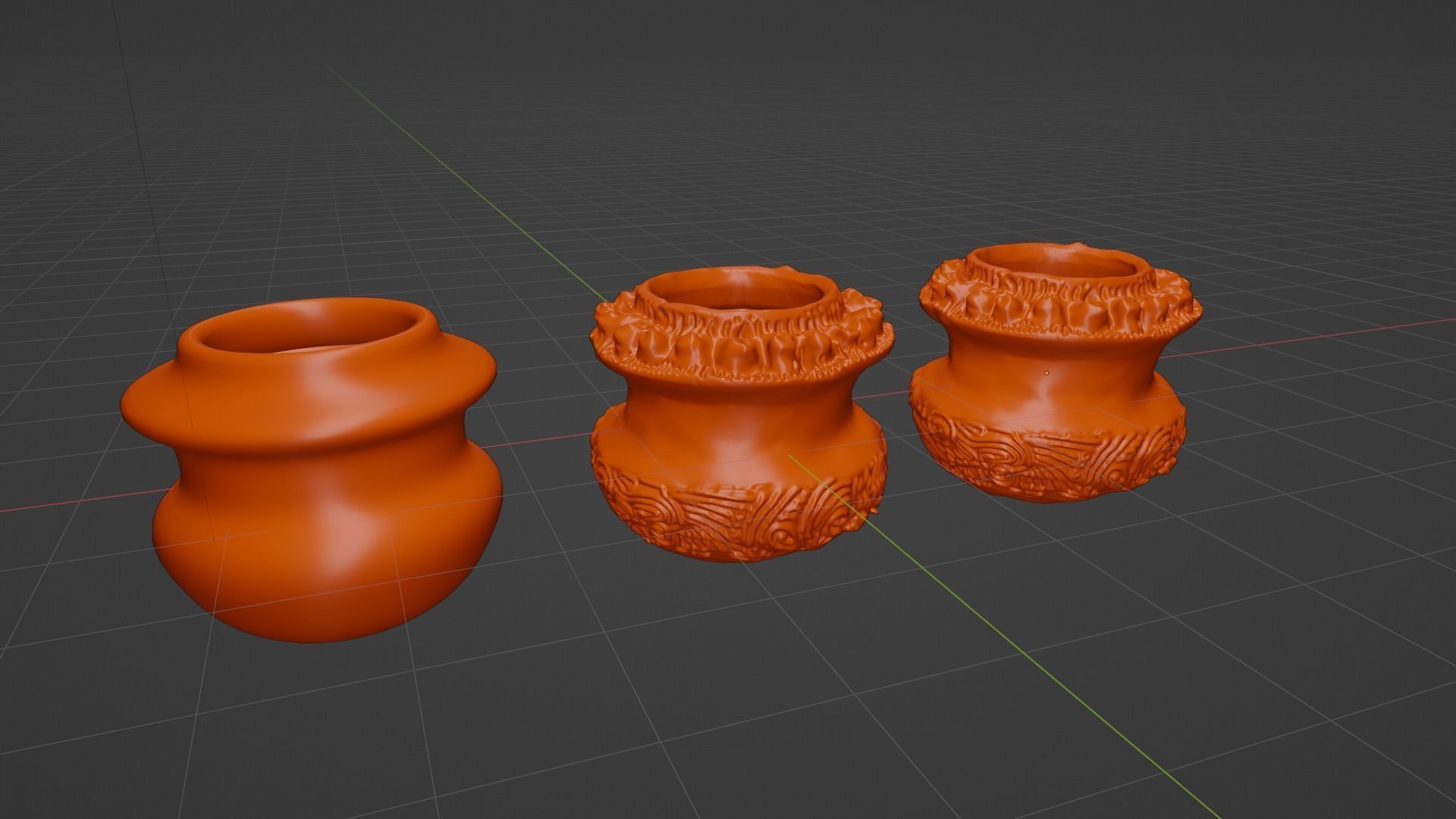 Antique Detailed Terracotta Vases Set 3D print model_3