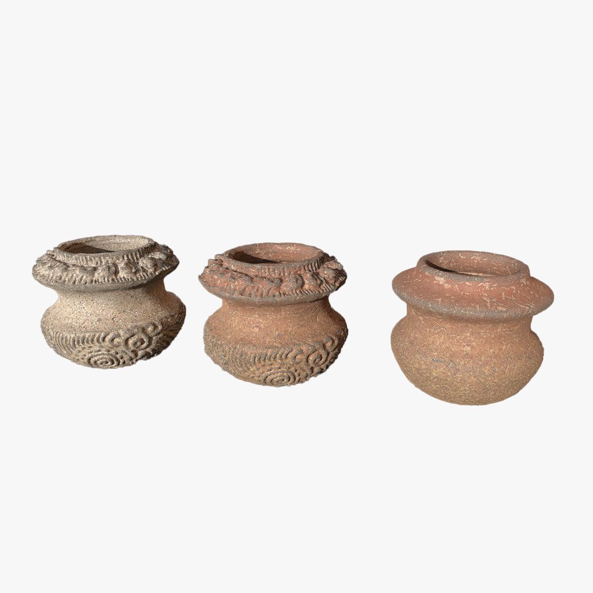 Antique Detailed Terracotta Vases Set 3D print model_15