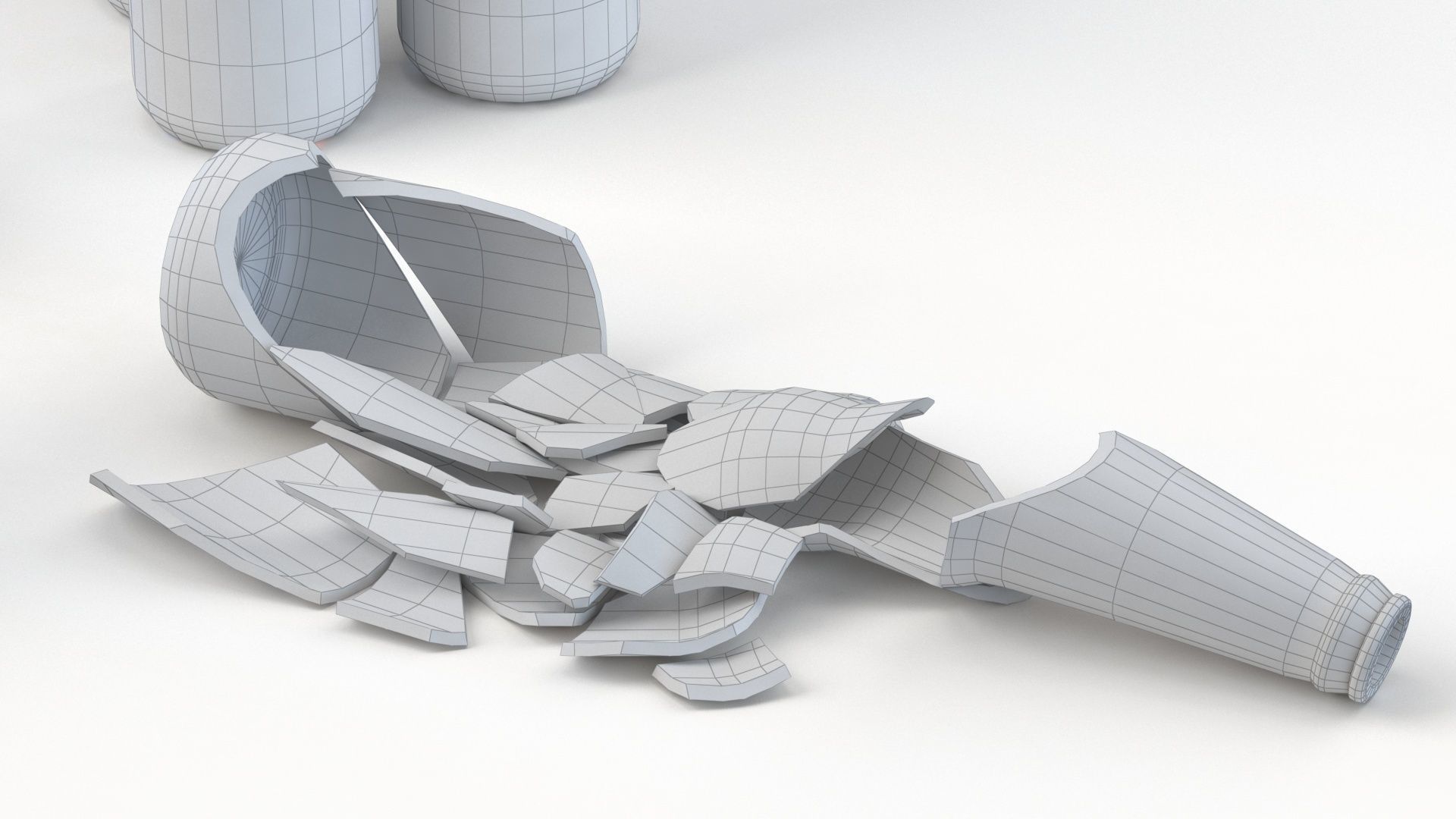 Broken Bottles Low-poly 3D model_18