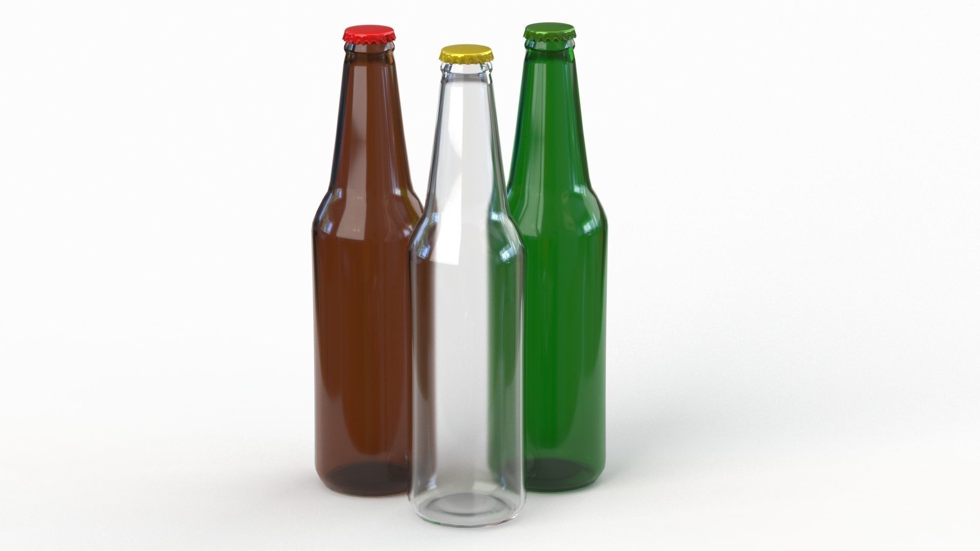 Broken Bottles Low-poly 3D model_14