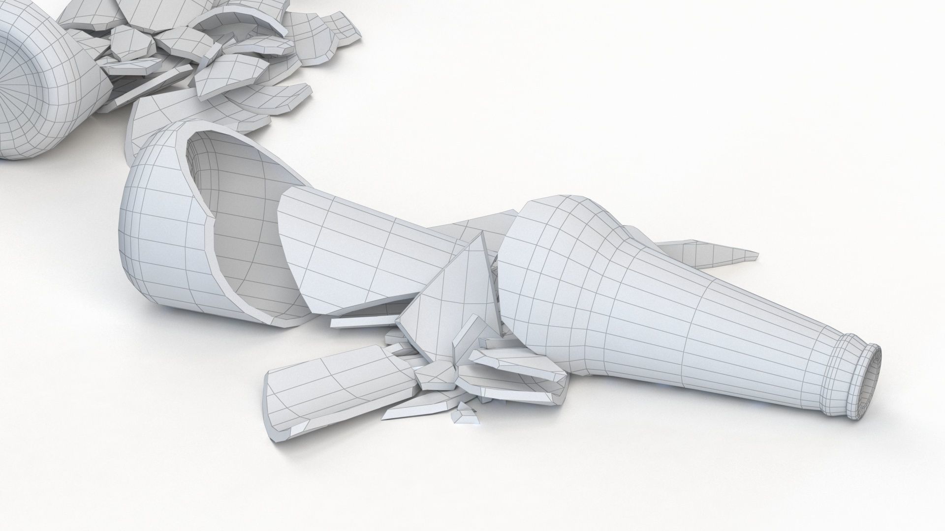 Broken Bottles Low-poly 3D model_16