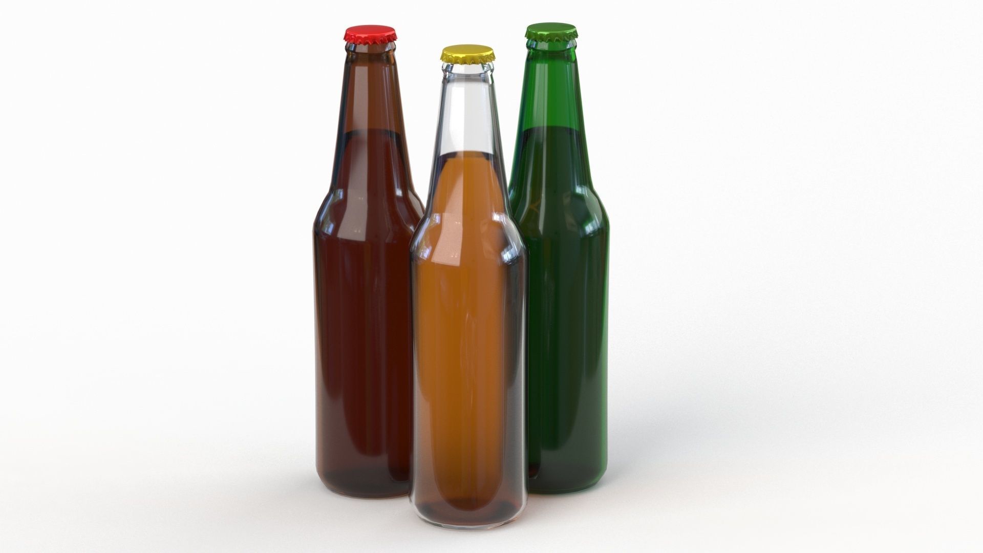 Broken Bottles Low-poly 3D model_13