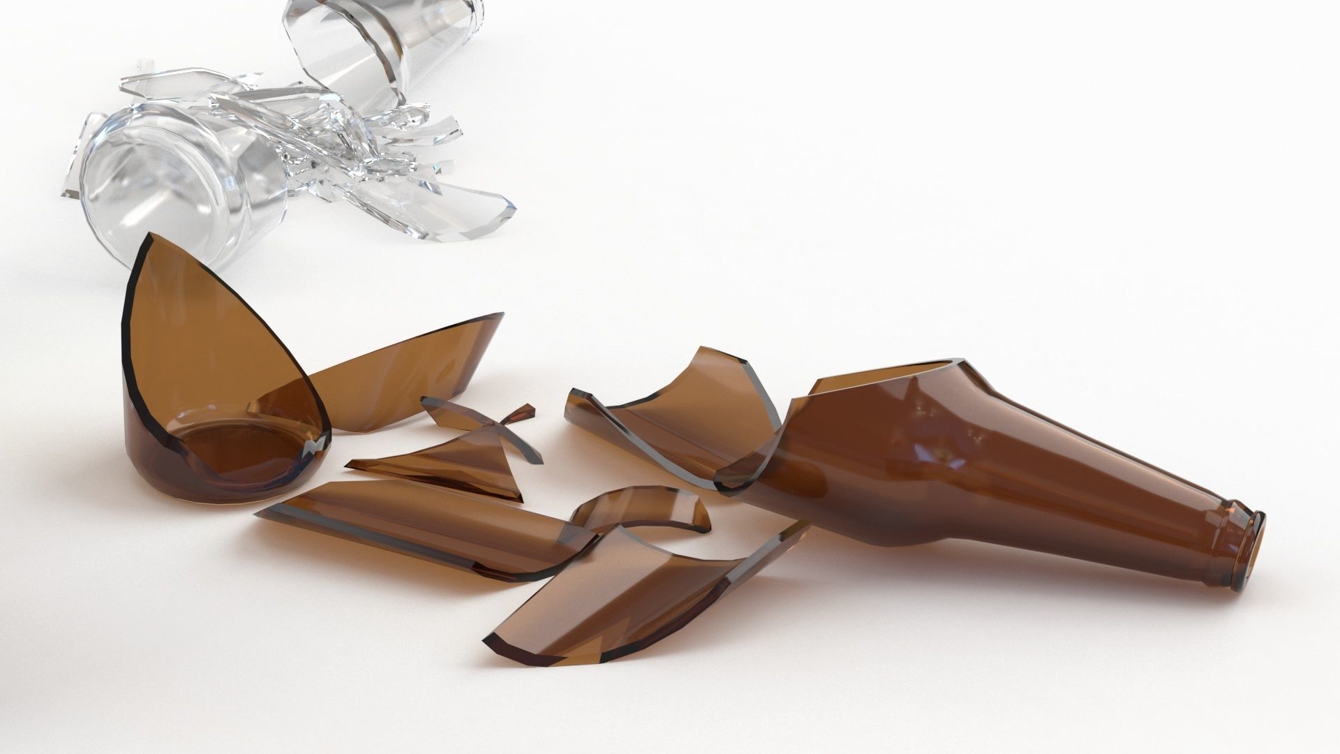 Broken Bottles Low-poly 3D model_19