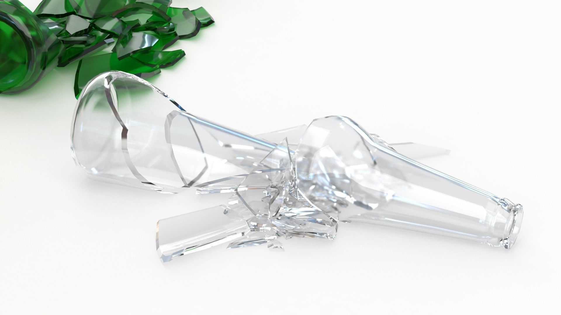 Broken Bottles Low-poly 3D model_15