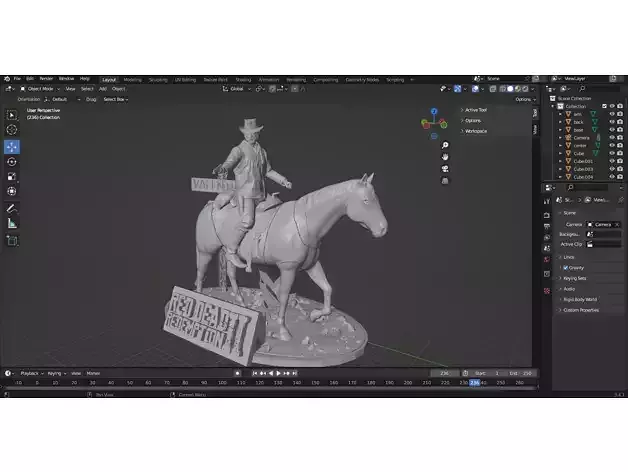 Arthur Morgan Statue - Red Dead Redemption 2 3D print model