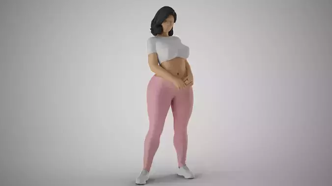 Girl Standing with Clasped Hands 3D print model
