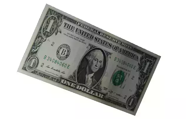 1 dolar banknote Low-poly 3D model
