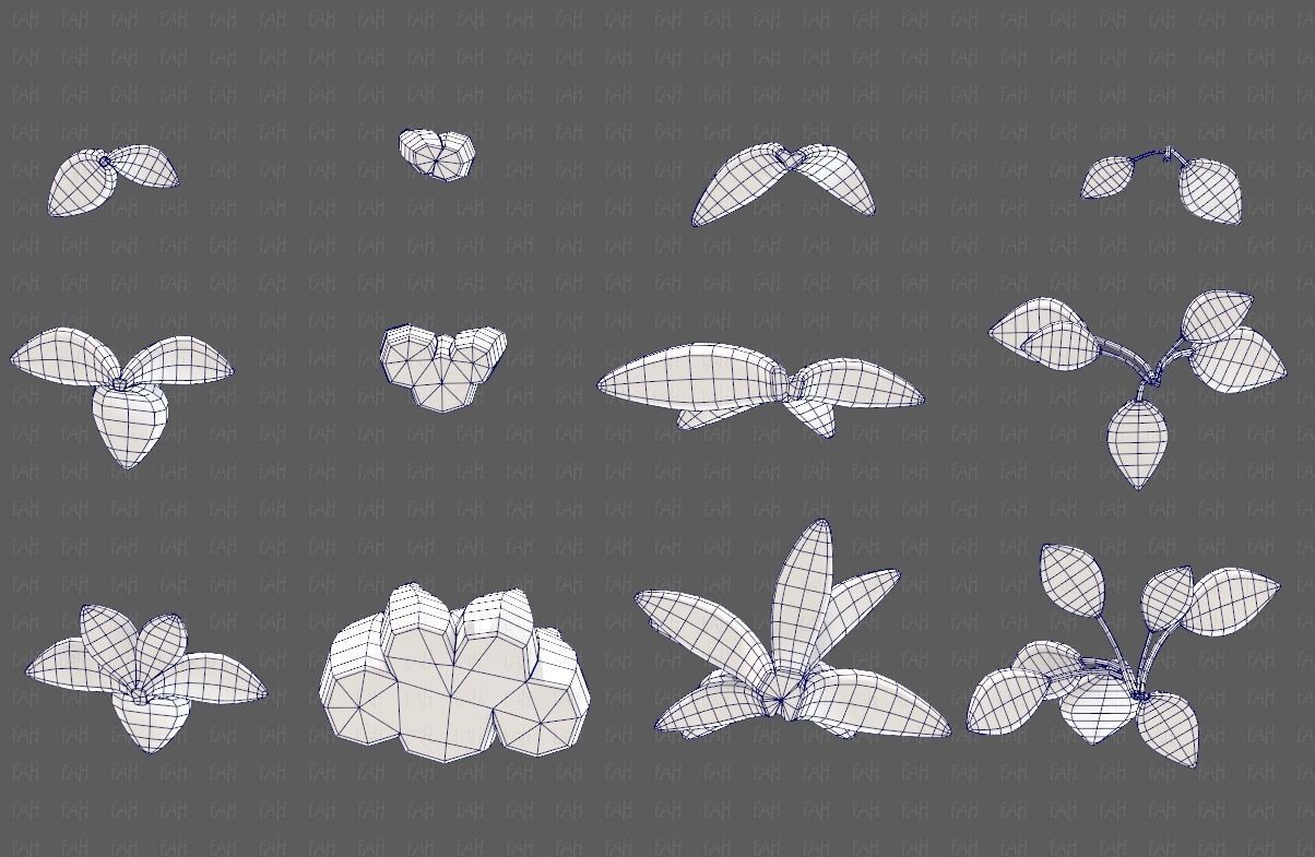 Trees Cartoon V41 Low-poly 3D model_40