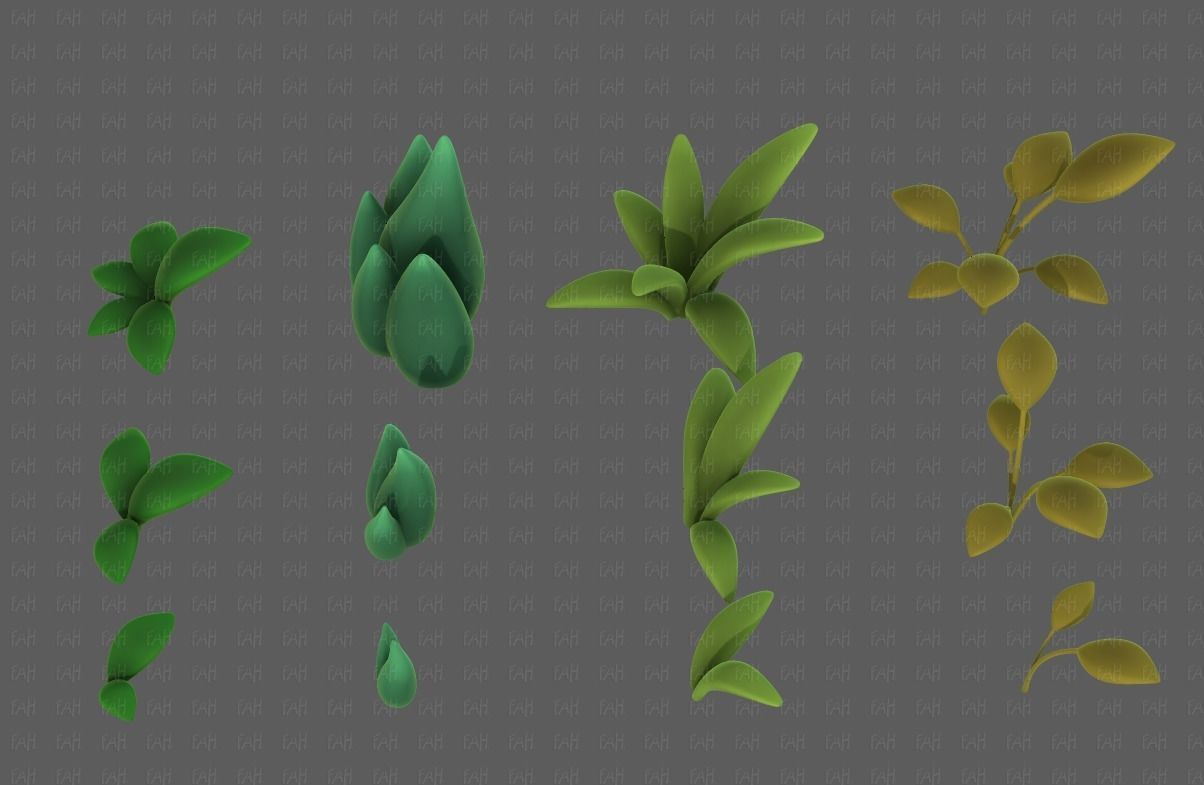 Trees Cartoon V41 Low-poly 3D model_7