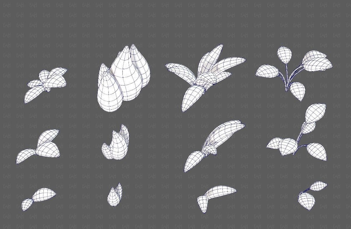 Trees Cartoon V41 Low-poly 3D model_14