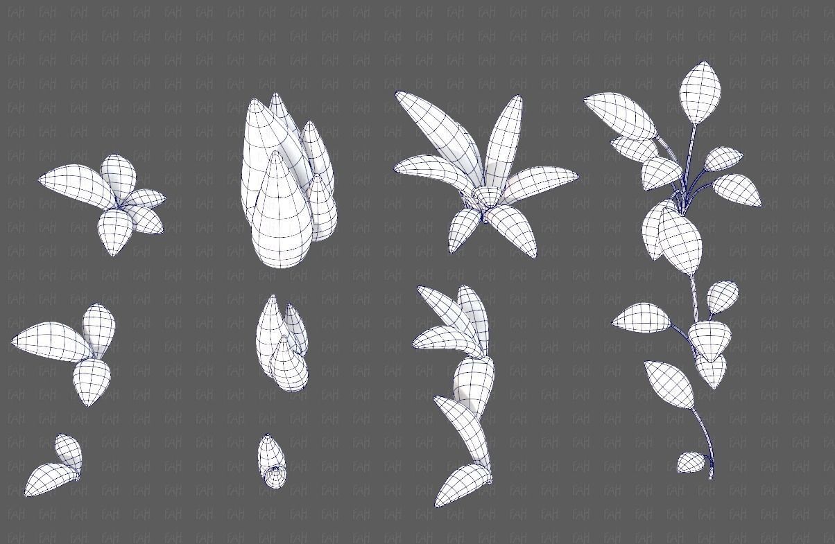 Trees Cartoon V41 Low-poly 3D model_11