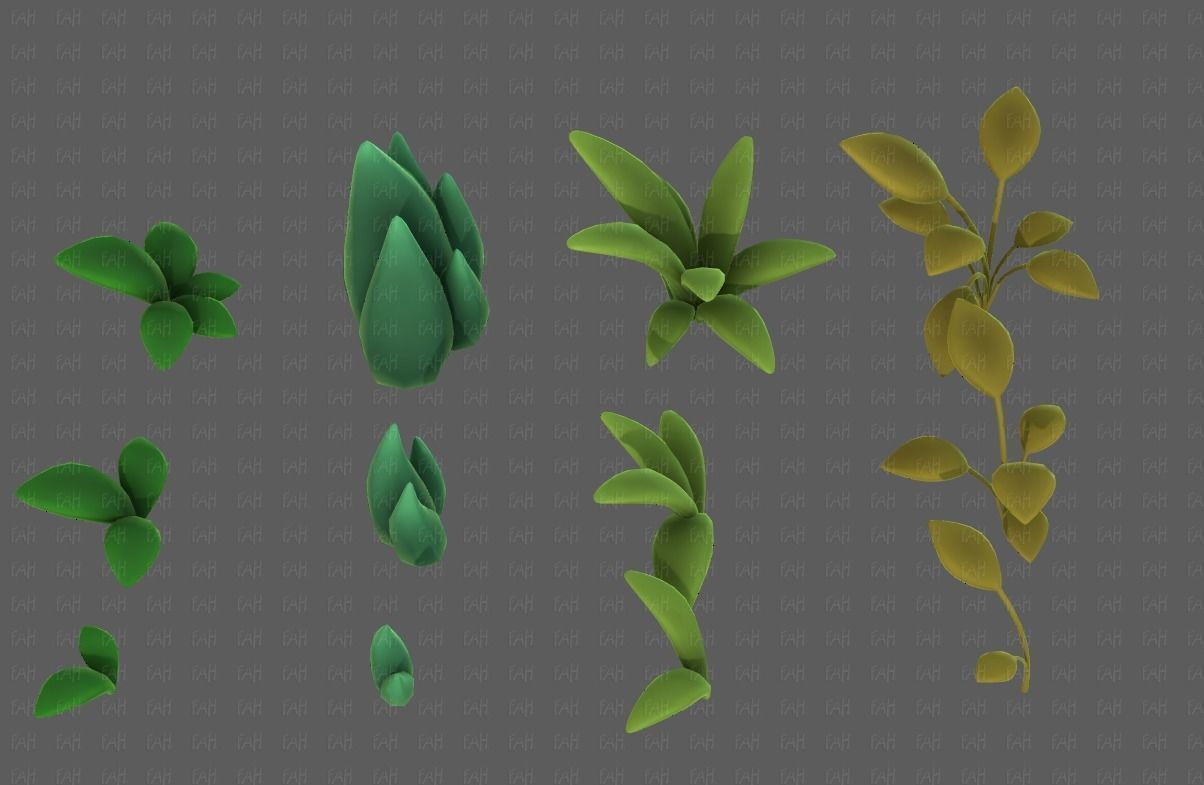 Trees Cartoon V41 Low-poly 3D model_19