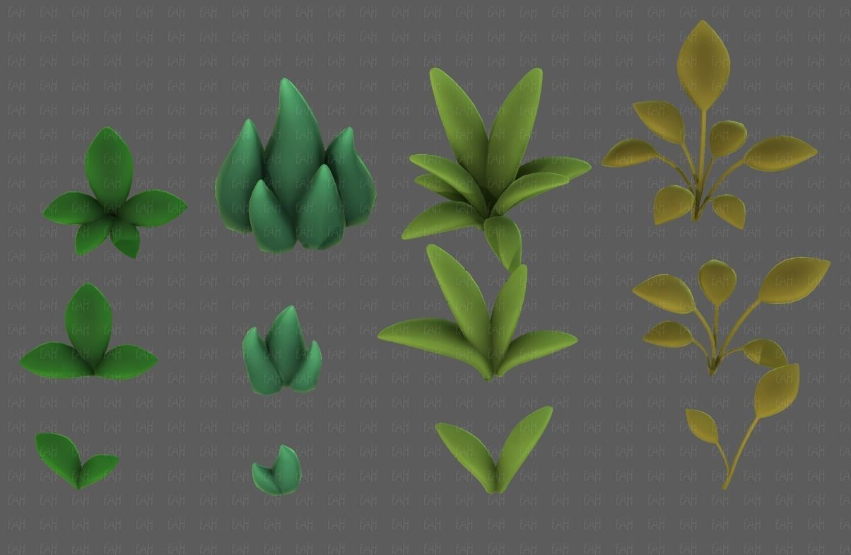 Trees Cartoon V41 Low-poly 3D model_17