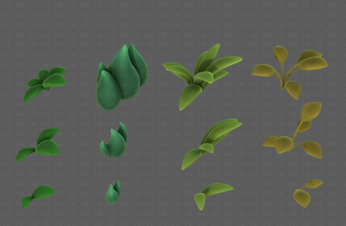 Trees Cartoon V41 Low-poly 3D model_6