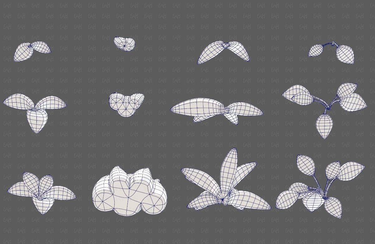 Trees Cartoon V41 Low-poly 3D model_38