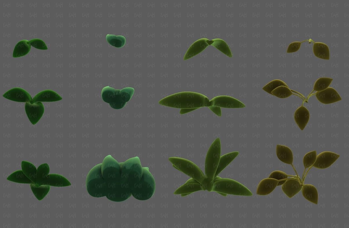 Trees Cartoon V41 Low-poly 3D model_37