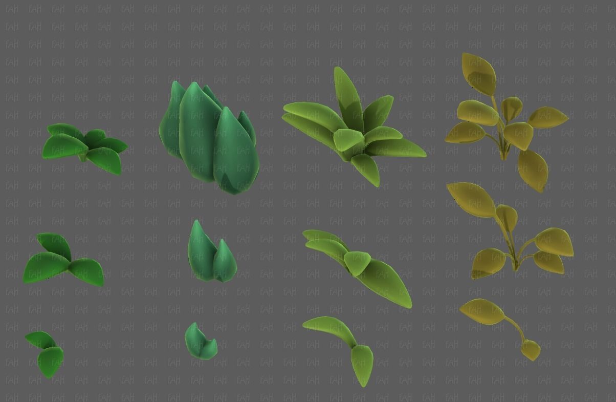 Trees Cartoon V41 Low-poly 3D model_20