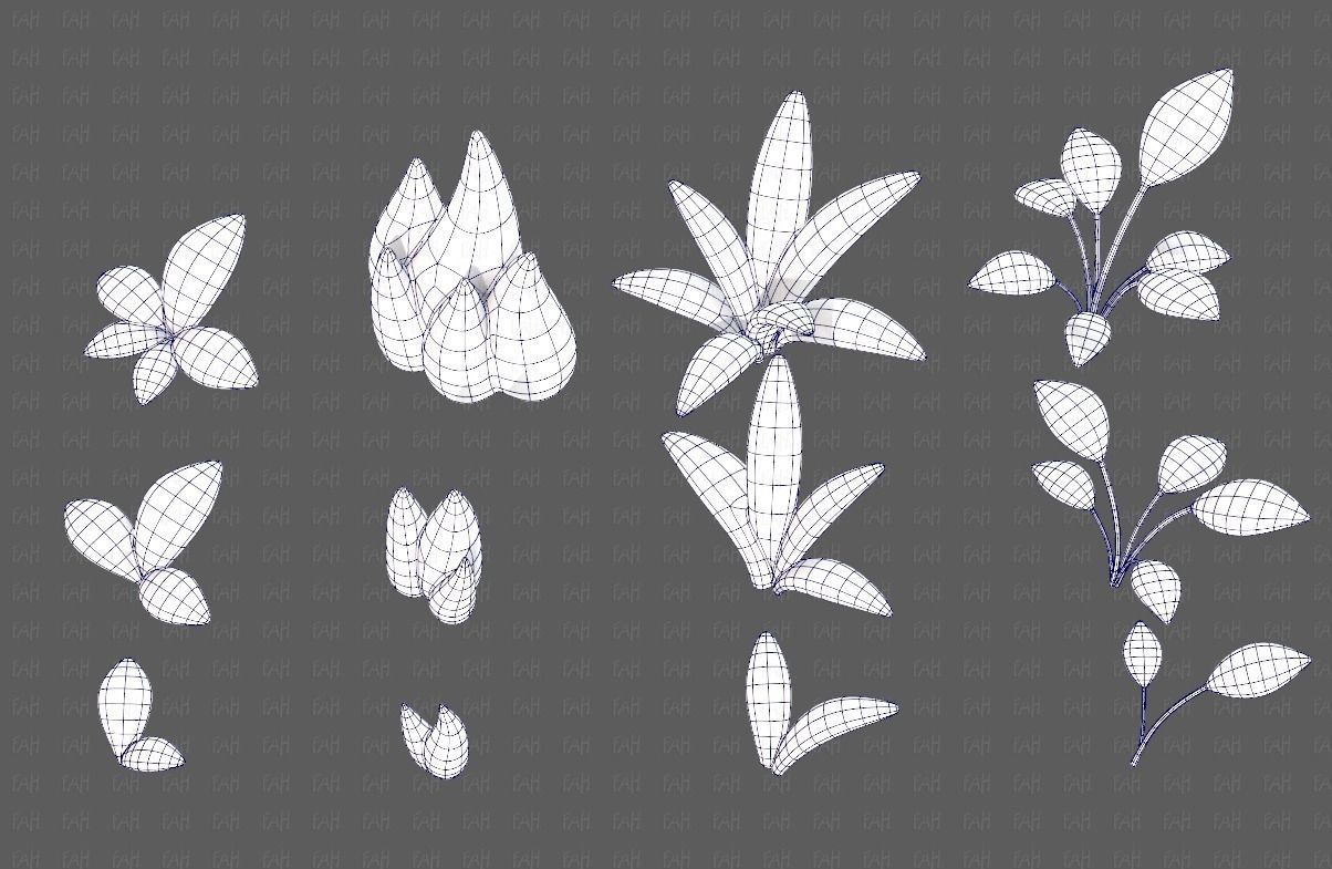 Trees Cartoon V41 Low-poly 3D model_16