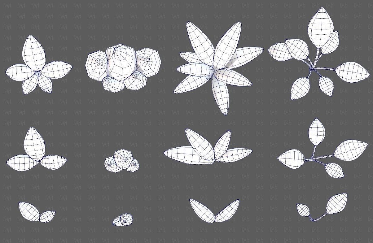 Trees Cartoon V41 Low-poly 3D model_36