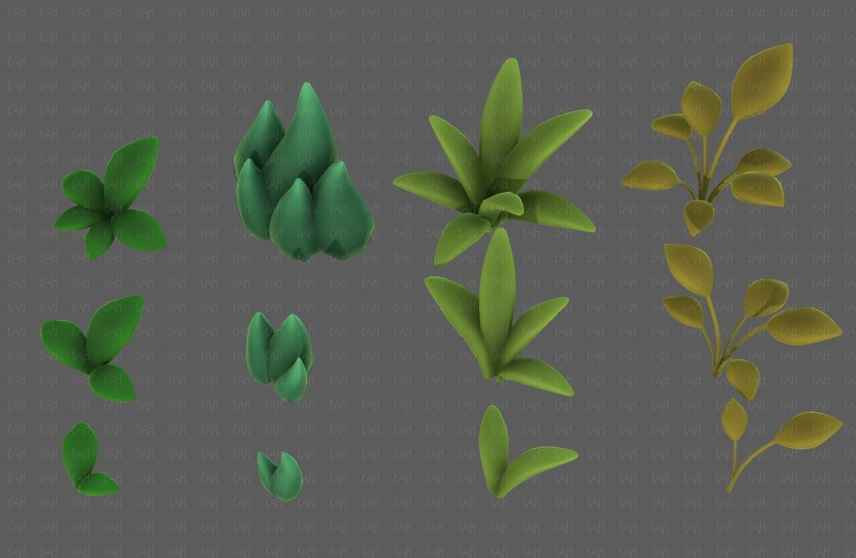 Trees Cartoon V41 Low-poly 3D model_24
