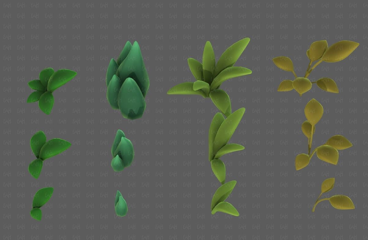 Trees Cartoon V41 Low-poly 3D model_23