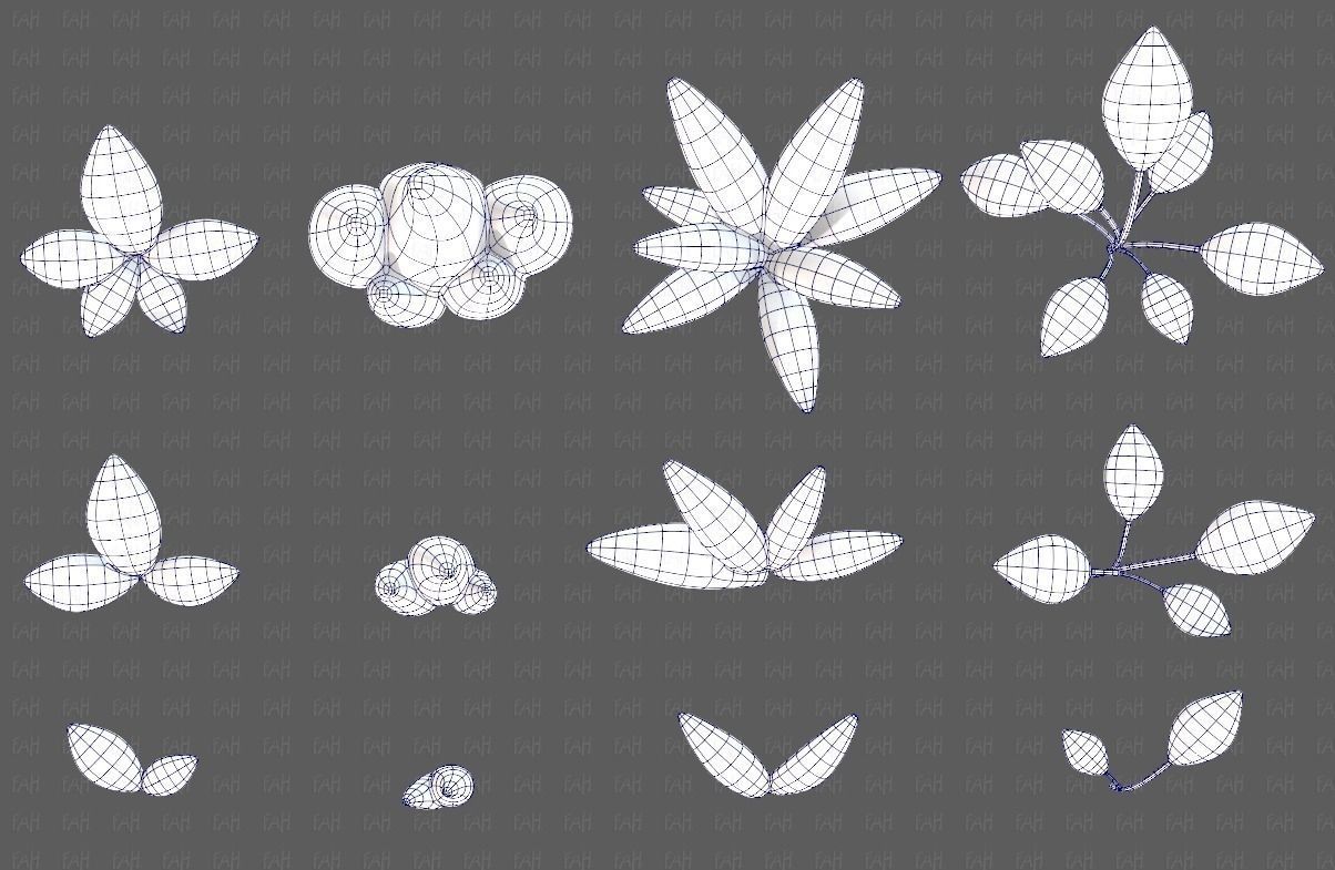 Trees Cartoon V41 Low-poly 3D model_34