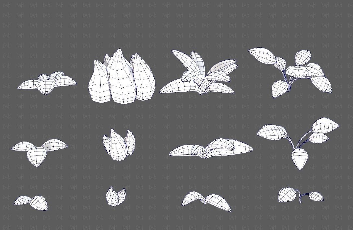 Trees Cartoon V41 Low-poly 3D model_29